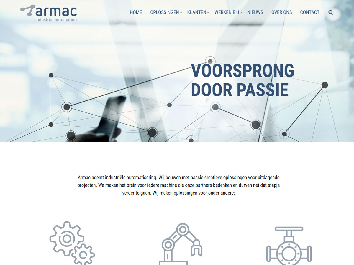 Nieuwe website en huisstijl voor Armac door Blik op online